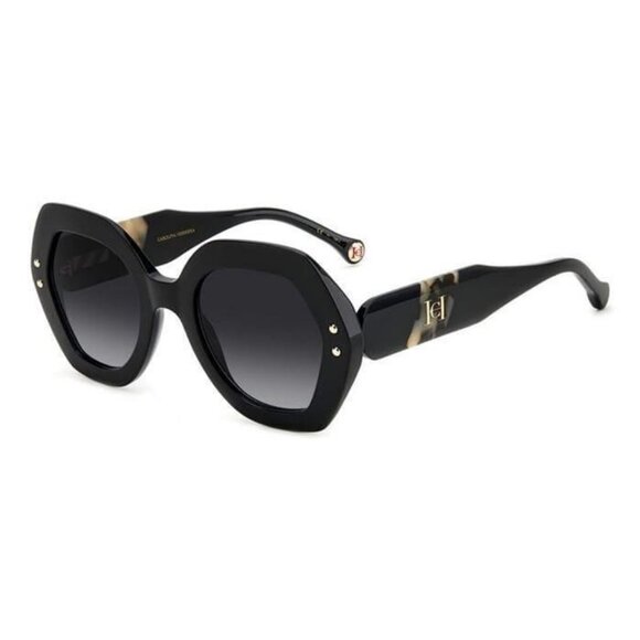 A0579Z New CAROLINA HERRERA Black Square Her 0126/S WR79O Sunglasses Women - Picture 1 of 4